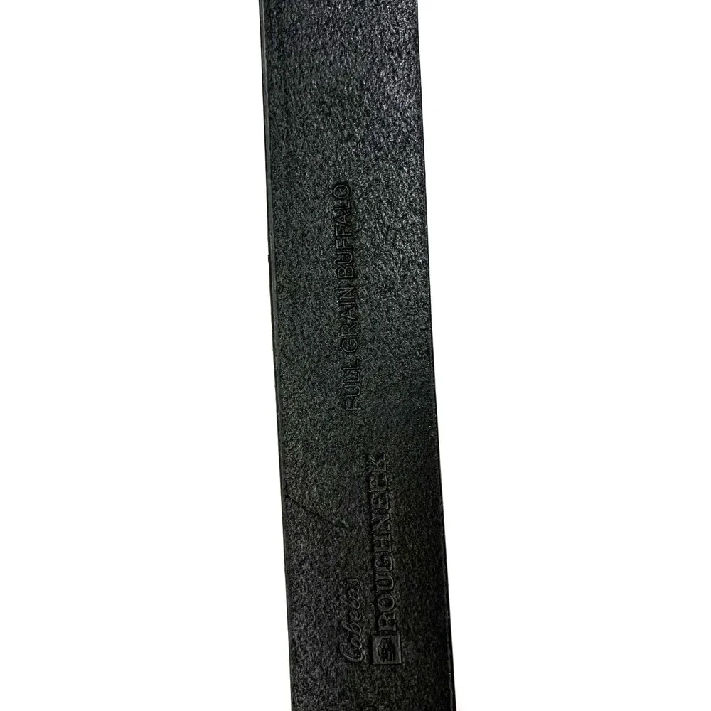 CABELAS Black BUFFALO LEATHER Belt Full Grain Roughneck 38